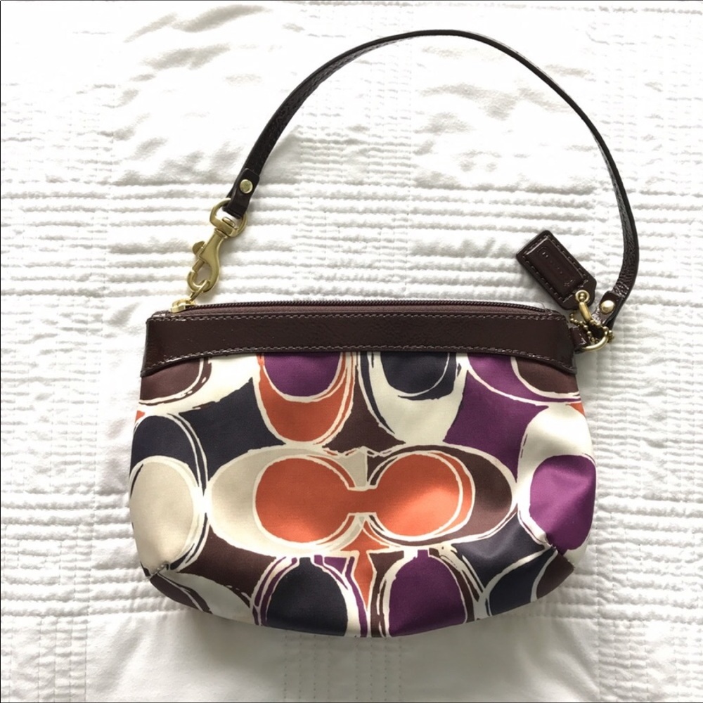 Coach Silk and Leather wristlet